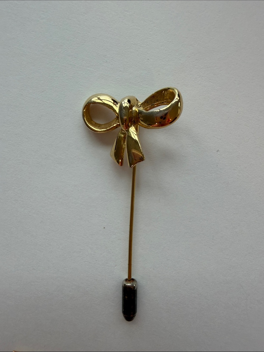 Gold Bow Stick Pin Brooch - Elegant Women Jewelry